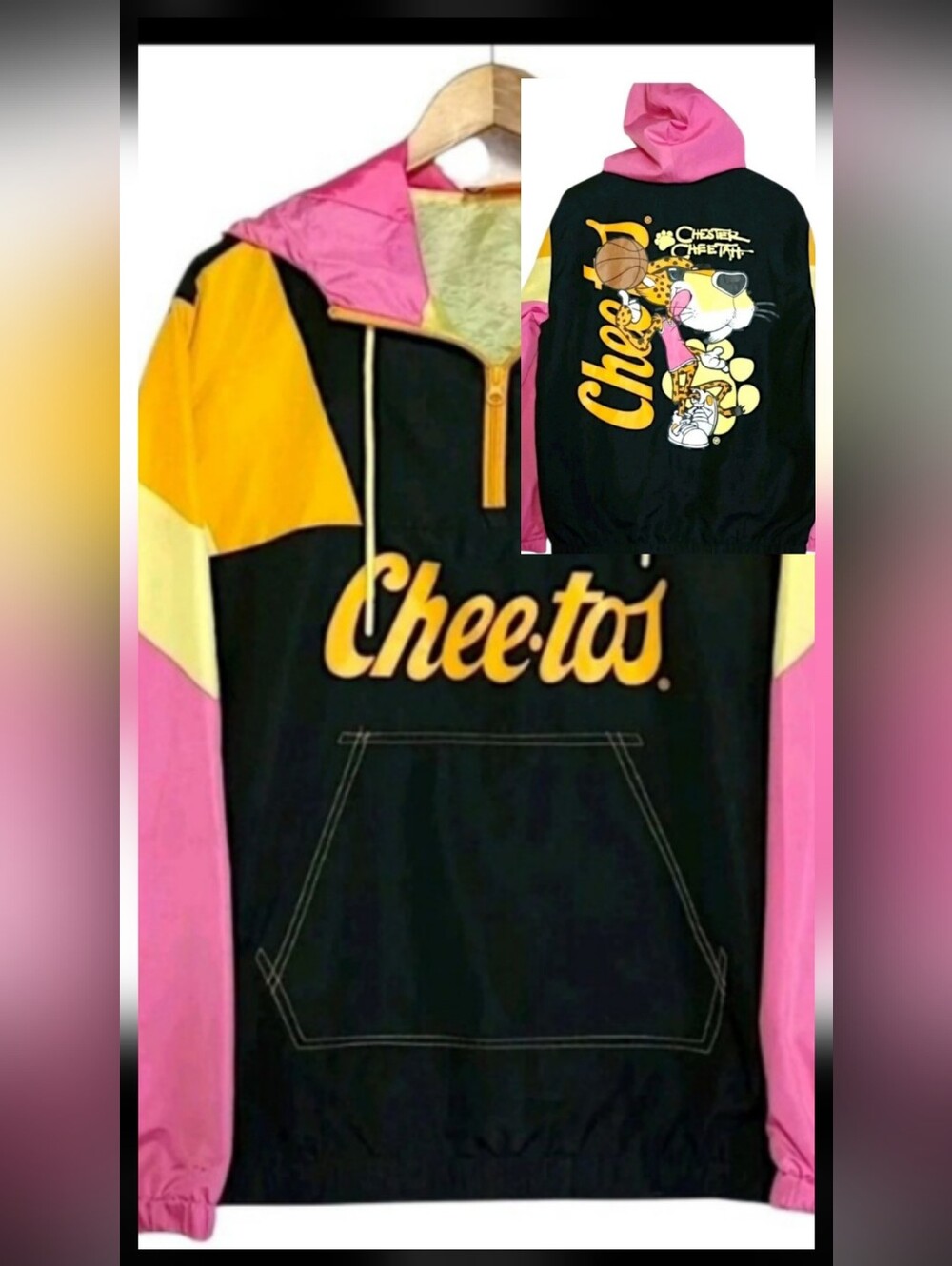 Cheetos Colorblock Hooded Anorak Windbreaker Sz Med